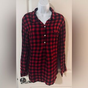Old Navy Red and Black Checkered Maternity Shirt